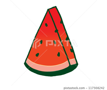 Simple and cute watermelon illustration 117308242