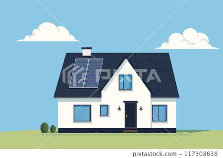 Image of a house and solar power generation 117308638