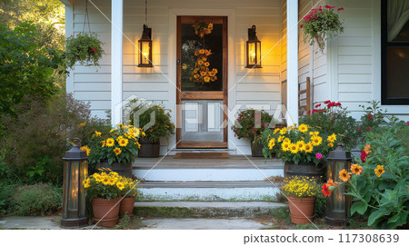 Image of a modern house and plants 117308639