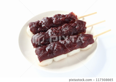 Bean jam skewers 117308665