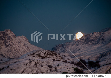 Midwinter moon over Bodo Midwinter moon over Bodo 117308732