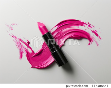 Pink Lip Gloss Texture for Beauty Showcases AI Generated 117308841