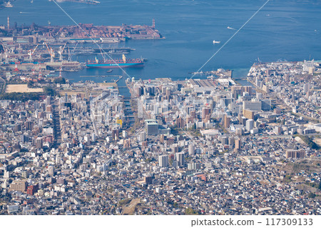 [Overlooking Kure city from Haigamine Observatory] Tochiharacho, Kure city, Hiroshima prefecture 117309133