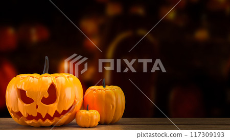 The jack o lantern for Holiday or celebrity concept 3d rendering. 117309193