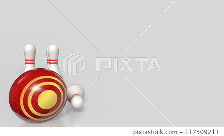 The target symbol on ball and Bowling pin for Business concept 3d rendering. The target symbol on ball and Bowling pin for Business concept 3d rendering. 117309211