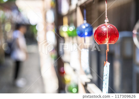 Summer at Kumano Shrine (Kumano Taisha): Wind chime decorations "Kanade" in Nanyo City, Yamagata Prefecture Summer at Kumano Shrine (Kumano Taisha): Wind chime decorations "Kanade" in Nanyo City, Yamagata Prefecture 117309626