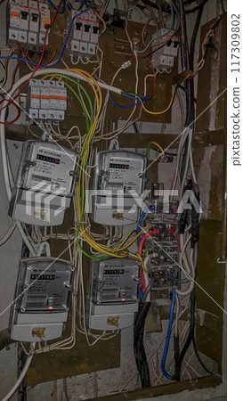 Electrical communications.Panel room on the interfloor span. Electrical communications.Panel room on the interfloor span. 117309802