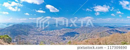 [Overlooking Kure city from Haigamine Observatory] (High resolution version) Tochihara-cho, Kure city, Hiroshima prefecture 117309890