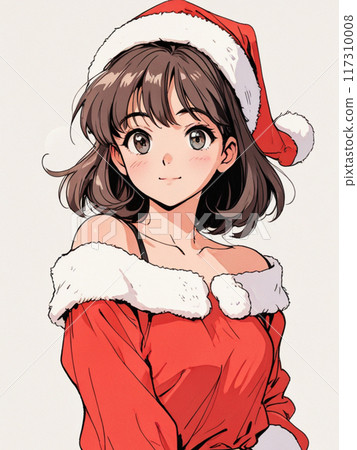 Retro cute girl in Santa Claus costume Retro cute girl in Santa Claus costume 117310008