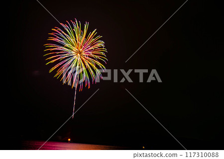 Rainbow-colored fireworks 117310088