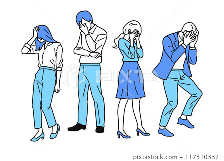 Shocked business person_anxious men and women 117310332