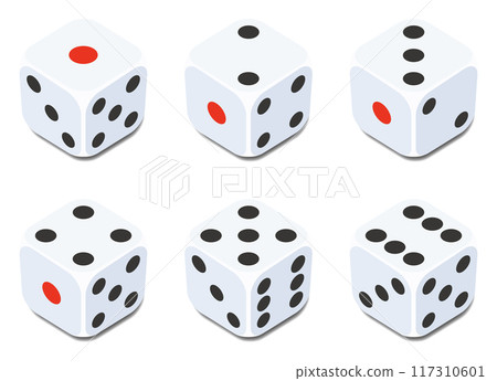 Vector illustration set of simple dice 117310601