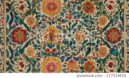 中世紀花卉背景 117310658