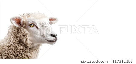 Sheep on White Background. Generative ai Sheep on White Background. Generative ai 117311195