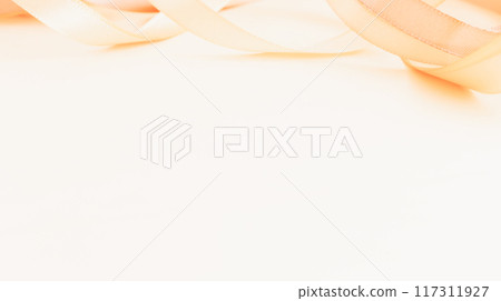 Pale orange ribbon background material 117311927