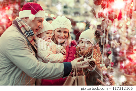 Parents and daughters at Christmas fair 117312106