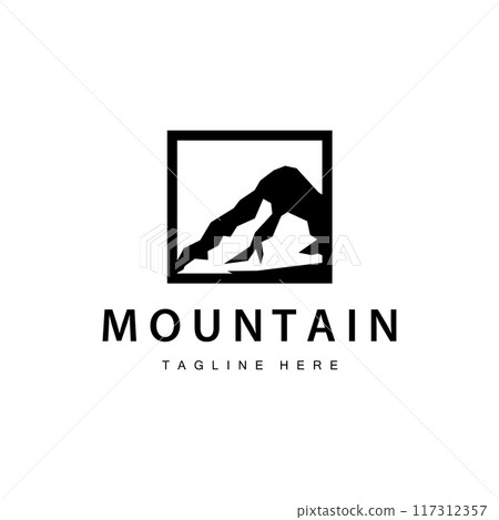 Mountain Logo Simple Illustration Silhouette Template Vector Design 117312357