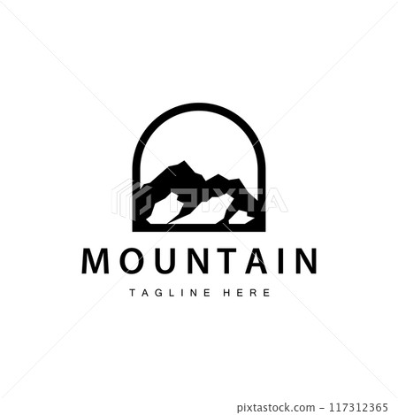 Mountain Logo Simple Illustration Silhouette Template Vector Design 117312365