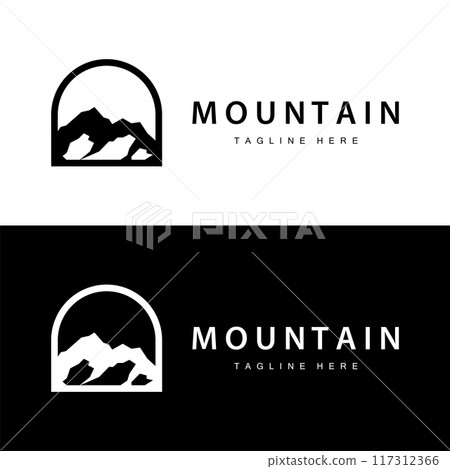 Mountain Logo Simple Illustration Silhouette Template Vector Design 117312366