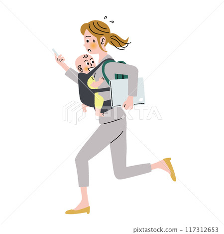 育兒_工作_父母和孩子_跑步_辛苦 育兒_工作_父母和孩子_跑步_辛苦 117312653