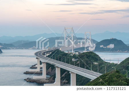 Onaruto Bridge, Awaji Island, Naruto Strait in the morning 117313121