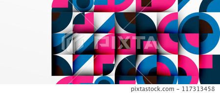Modern geometrical abstract background - circles. Business or technology presentation design 117313458