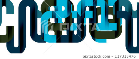Lines, abstract letter style design background. Geometric vector Illustration For Wallpaper, Banner, Background, Card, Book Illustration, landing page 117313476