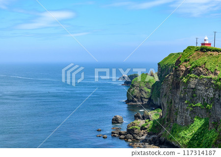 Walking around Cape Kiritappu under the blue sky 117314187
