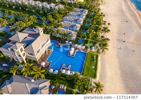 Aerial view of Non Nuoc Beach in Da Nang, Vietnam Aerial view of Non Nuoc Beach in Da Nang, Vietnam 117314307