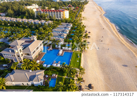 Aerial view of Non Nuoc Beach in Da Nang, Vietnam Aerial view of Non Nuoc Beach in Da Nang, Vietnam 117314317