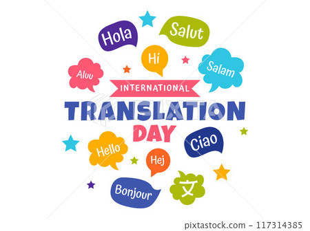 World Translator or Translation Language Day Illustration with Hello Greetings in Different Countries and Multilingual International Communication World Translator or Translation Language Day Illustration with Hello Greetings in Different Countries and Multilingual International Communication 117314385