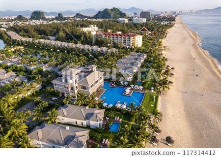Aerial view of Non Nuoc Beach in Da Nang, Vietnam Aerial view of Non Nuoc Beach in Da Nang, Vietnam 117314412