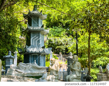 View of Marble Mountain cave and temple in Da Nang, Vietnam View of Marble Mountain cave and temple in Da Nang, Vietnam 117314497