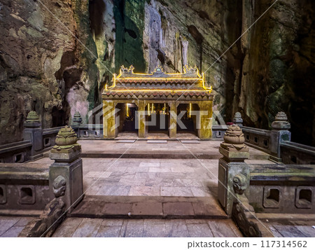 View of Marble Mountain cave and temple in Da Nang, Vietnam View of Marble Mountain cave and temple in Da Nang, Vietnam 117314562