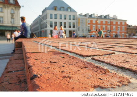 In the center of a square in a town in Poland 117314655