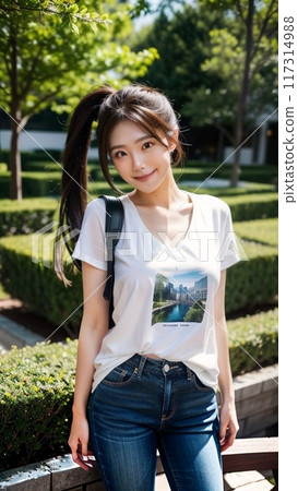 站在校園裡的大學生 117314988