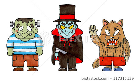 Monster set (Frankenstein, Dracula, Werewolf) 117315139
