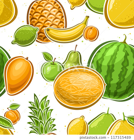 Vector Fruit Seamless Pattern 117315489