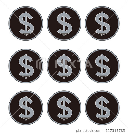 Dollar sign free illustration silver Free material 117315785