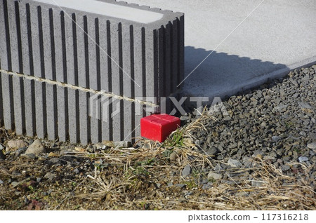 Boundary posts indicating the boundaries of residential land Boundary posts indicating the boundaries of residential land 117316218