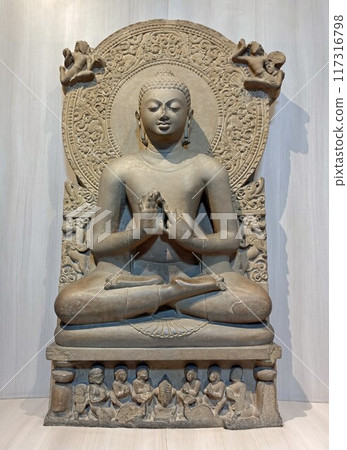 The 1,500-year-old First Turning of the Wheel of Dharma Buddha is housed at the Sarnath Museum, a sacred Buddhist site in India, and is a sculpture of the Buddha's first sermon. The 1,500-year-old First Turning of the Wheel of Dharma Buddha is housed at the Sarnath Museum, a sacred Buddhist site in India, and is a sculpture of the Buddha's first sermon. 117316798