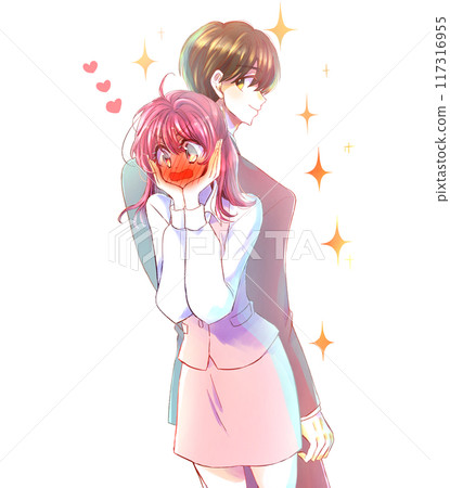 A woman in love with a cool man, an office worker 117316955