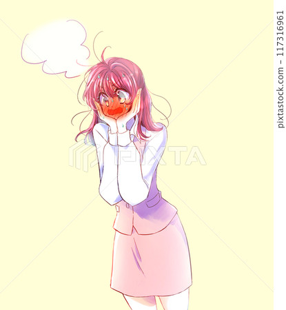害羞的女上班族 117316961
