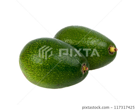 Fresh organic avocado isolated on the white. Tropical exotic food. Fresh organic avocado isolated on the white. Tropical exotic food. 117317425
