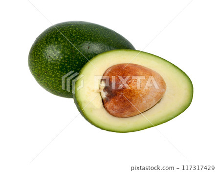 Fresh organic avocado isolated on the white. Tropical exotic food. 117317429