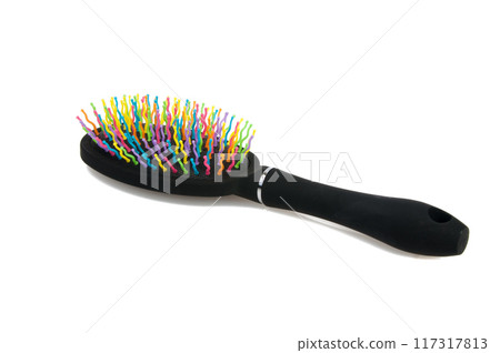 beautiful hair brush isolated on the white 117317813