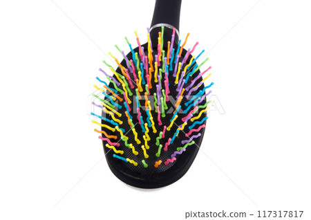 beautiful hair brush isolated on the white beautiful hair brush isolated on the white 117317817