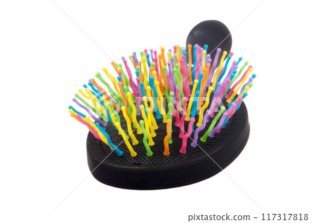 beautiful hair brush isolated on the white beautiful hair brush isolated on the white 117317818