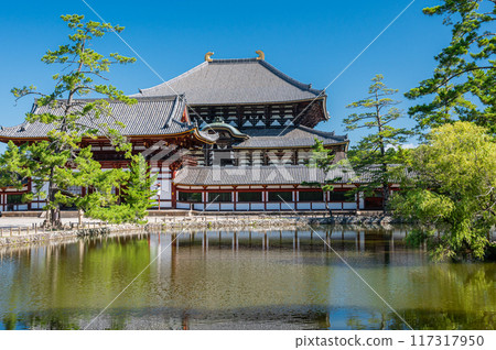 Todaiji Temple of Great Buddha and a mirror pond 117317950