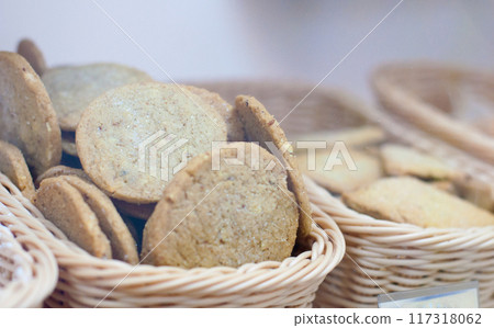 tasty cookies in the basket tasty cookies in the basket 117318062